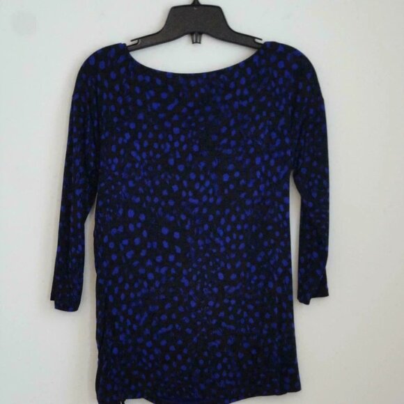 New MICHAEL KORS Black Purple Cowl Neck 3/4 Sleeve Jersey Top Extra Small XS - Picture 5 of 5